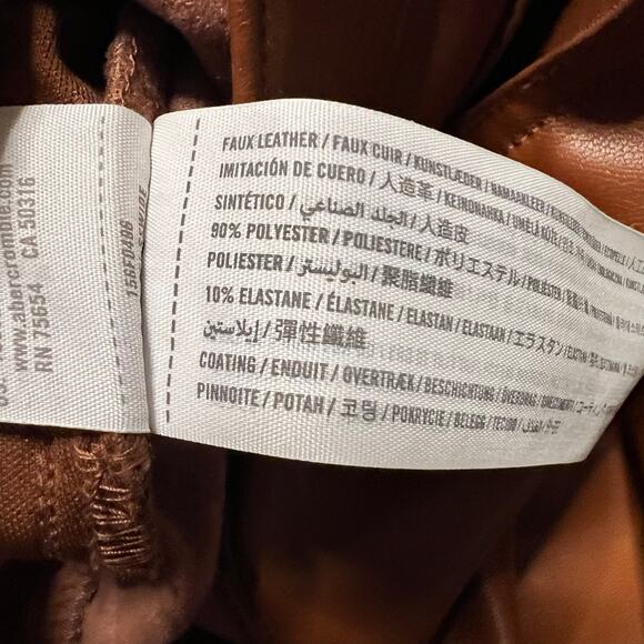 Abercrombie & Fitch Pants Womens 27 /4 90s Straight Ulta High Rise Faux Leather - Picture 6 of 10